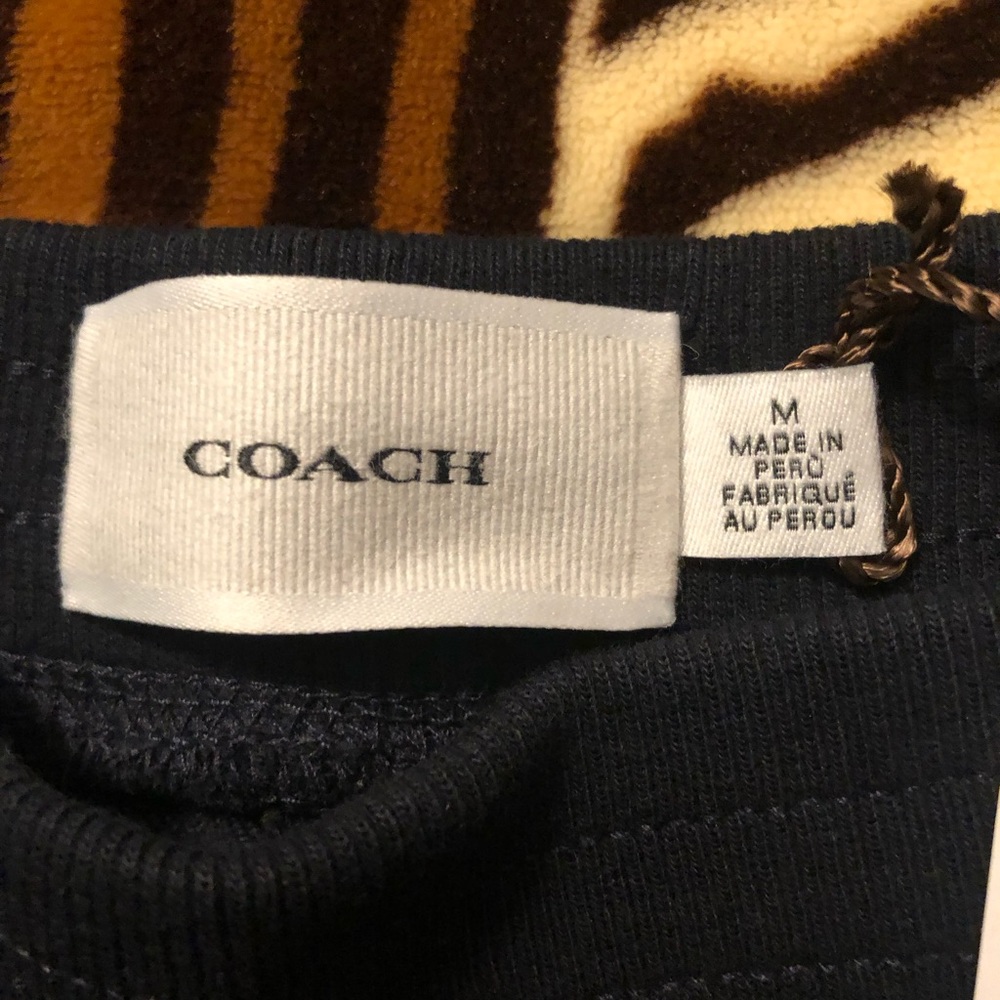 NWT Coach Essential Retro Sweat Shorts Navy/ White Trim - Picture 7 of 8
